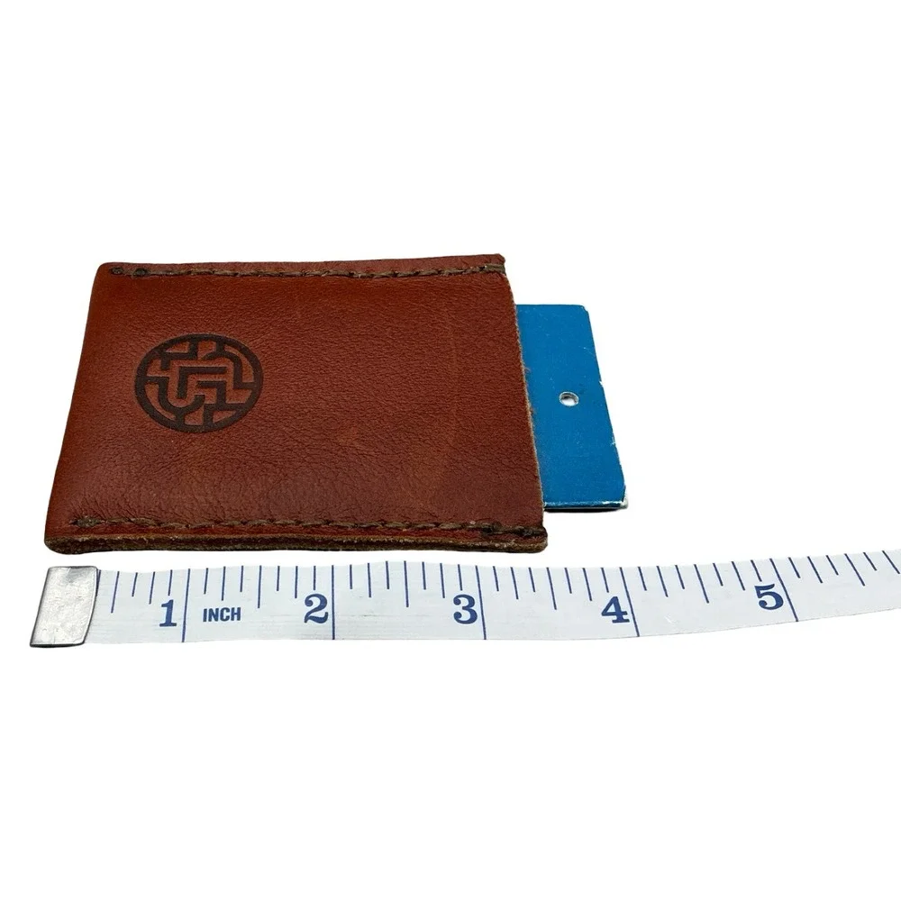 Lazarus Artisan Goods Leather Card Holder Persimmon Mission Lazarus Brown Sleeve